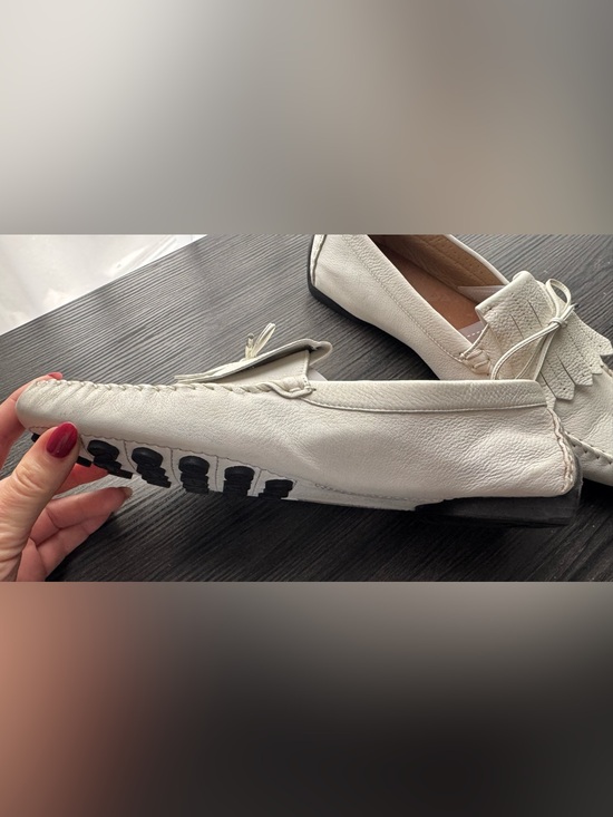 Giorgio Armani Mens Shoes! e 46 Approx US 13,5 White Leather Moccasins